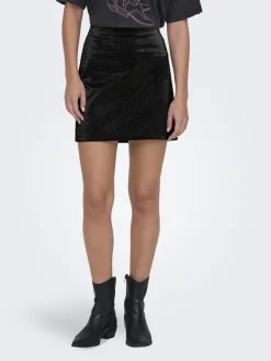 JDY Röcke*ALMA PU CROCO SKIRT WVN Black