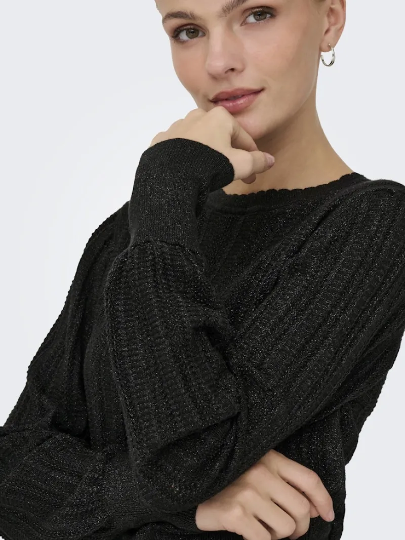 JDY Pullover & Sweatshirts*BEAUTY L/S GLITTER PULLOVER KNT Black