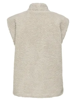 JDY Westen*BIRDY LIFE TEDDY OPEN VEST OTW NOOS pumice stone