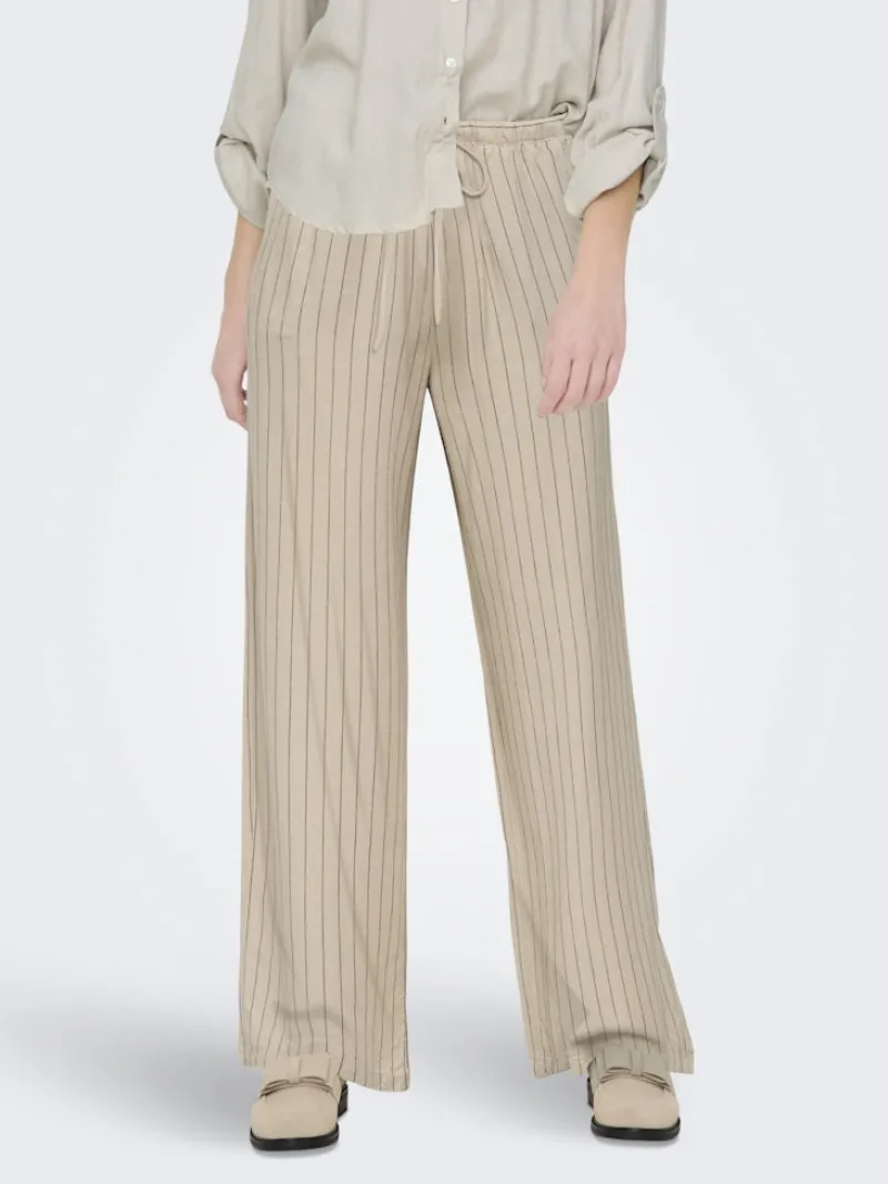 JDY Hosen*CAYA LINEN MW PANT WVN NOOS sandshell