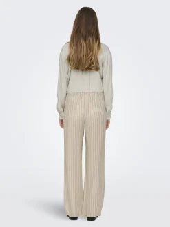 JDY Hosen*CAYA LINEN MW PANT WVN NOOS sandshell