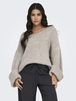 JDY Pullover & Sweatshirts*DINEA L/S REVERSIBLE PULLOV. KNT NOOS Chateau Gray