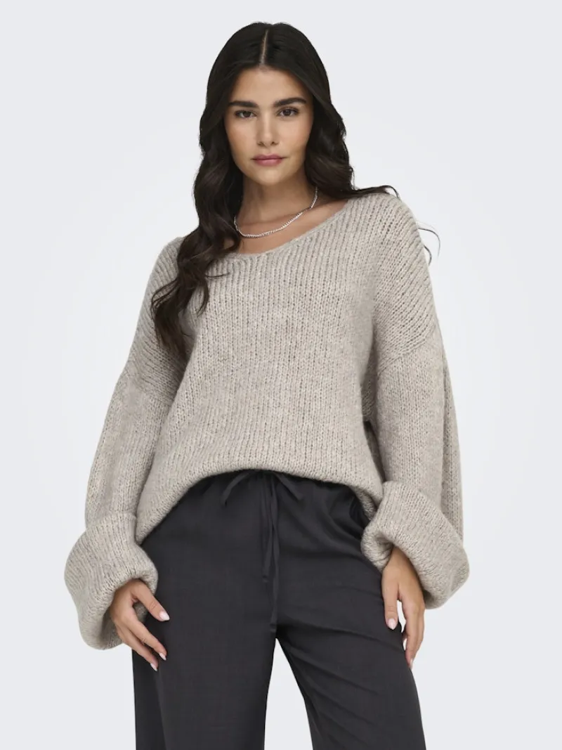 JDY Pullover & Sweatshirts*DINEA L/S REVERSIBLE PULLOV. KNT NOOS Chateau Gray