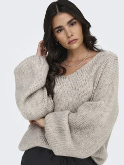 JDY Pullover & Sweatshirts*DINEA L/S REVERSIBLE PULLOV. KNT NOOS Chateau Gray