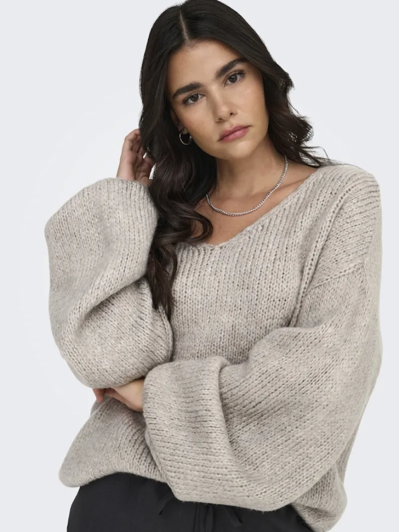 JDY Pullover & Sweatshirts*DINEA L/S REVERSIBLE PULLOV. KNT NOOS Chateau Gray