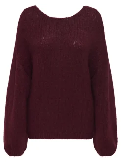 JDY Pullover & Sweatshirts*DINEA L/S REVERSIBLE PULLOV. KNT NOOS cabernet