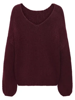 JDY Pullover & Sweatshirts*DINEA L/S REVERSIBLE PULLOV. KNT NOOS cabernet