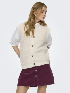 JDY Pullover & Sweatshirts*EIRA LIFE S/L ON BUTTON VEST KNT NOOS birch