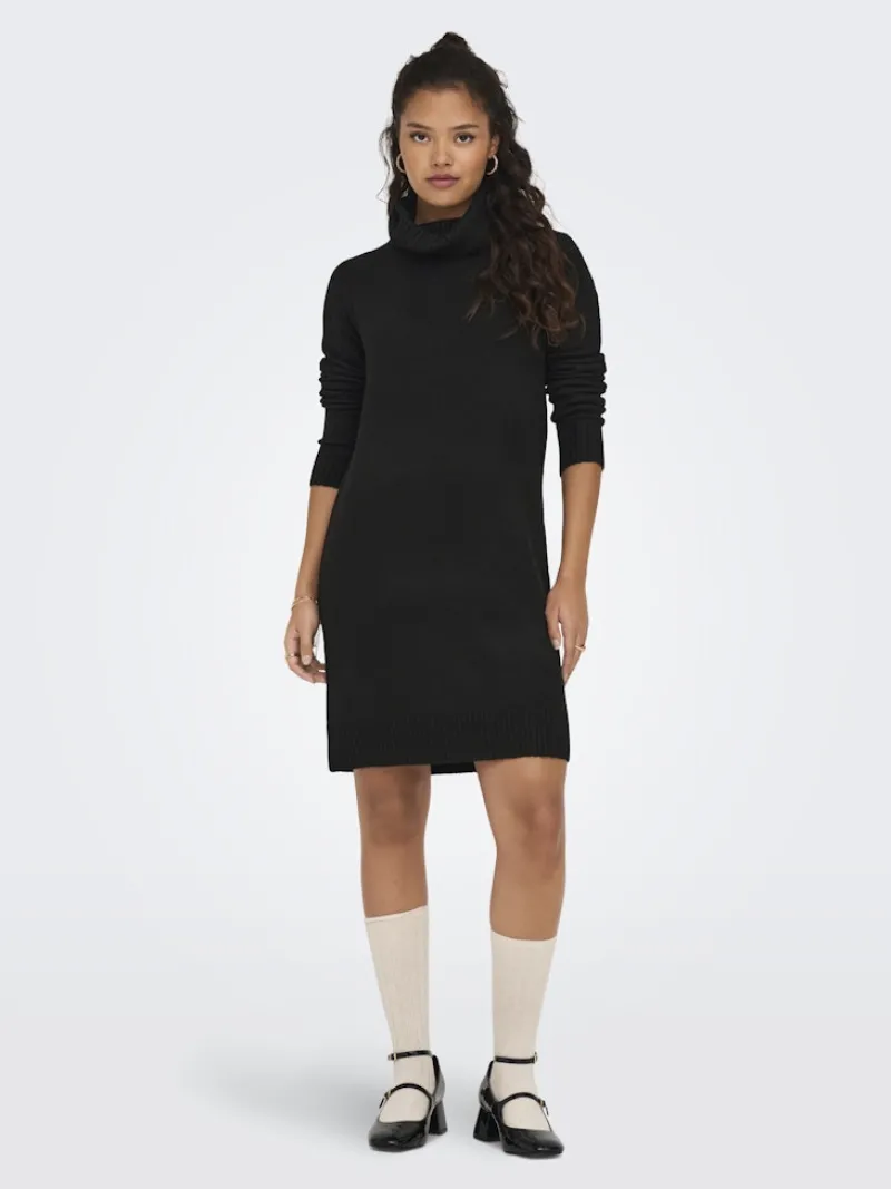 JDY Kleider*ELANORA L/S COWLNECK DRESS KNT NOOS Black