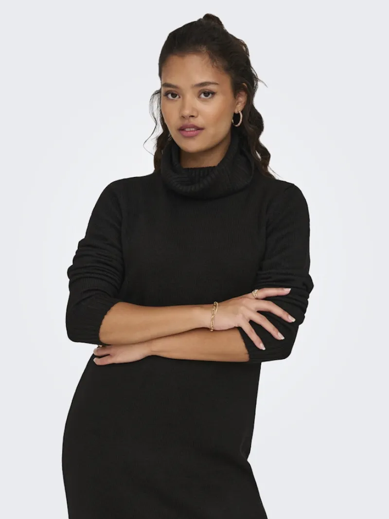 JDY Kleider*ELANORA L/S COWLNECK DRESS KNT NOOS Black