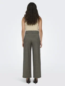 JDY Hosen*GEGGO MIA LONG CHECK PANT JRS NOOS cobblestone1