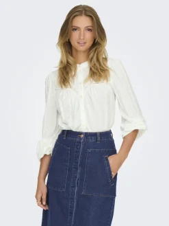 JDY Blusen*JADE LIFE L/S DOBBY LACE SHIRT WVN Cloud Dancer