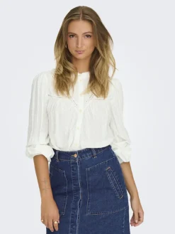 JDY Blusen*JADE LIFE L/S DOBBY LACE SHIRT WVN Cloud Dancer