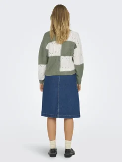 JDY Pullover & Sweatshirts*JUSTY L/S MIX STRUC PULLOVER KNT NOOS sea spray