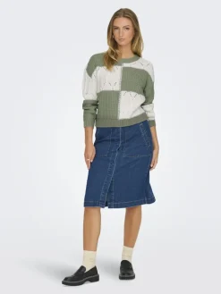 JDY Pullover & Sweatshirts*JUSTY L/S MIX STRUC PULLOVER KNT NOOS sea spray