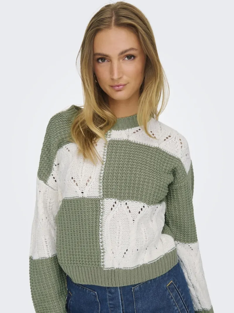 JDY Pullover & Sweatshirts*JUSTY L/S MIX STRUC PULLOVER KNT NOOS sea spray