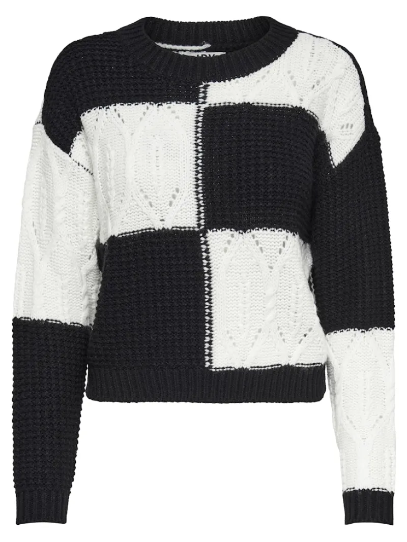 JDY Pullover & Sweatshirts*JUSTY L/S MIX STRUC PULLOVER KNT NOOS Black