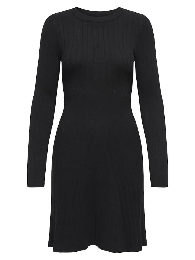 JDY Kleider*KATE L/S O-NECK DRESS KNT Black