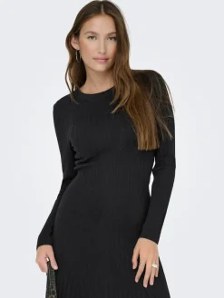 JDY Kleider*KATE L/S O-NECK DRESS KNT Black