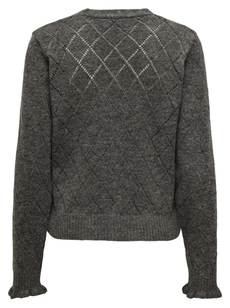 JDY Pullover & Sweatshirts*LETTY L/S V-NECK STRUC CARDI KNT NOOS Dark Grey Melange