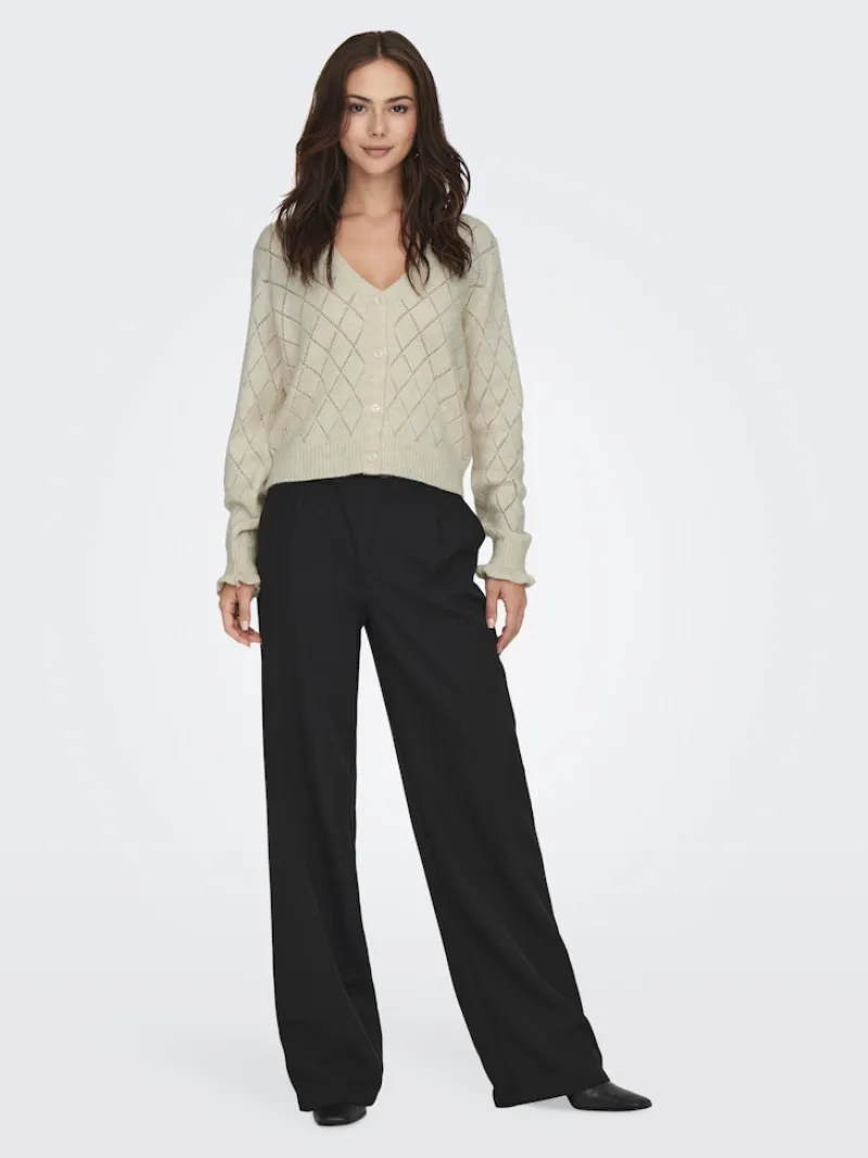 JDY Pullover & Sweatshirts*LETTY L/S V-NECK STRUC CARDI KNT NOOS Whitecap Gray