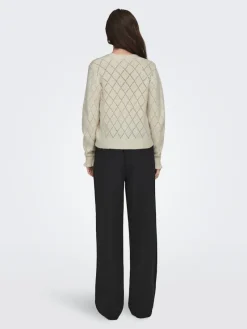 JDY Pullover & Sweatshirts*LETTY L/S V-NECK STRUC CARDI KNT NOOS Whitecap Gray