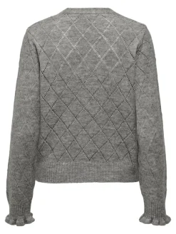 JDY Pullover & Sweatshirts*LETTY L/S V-NECK STRUC CARDI KNT NOOS Light Grey Melange