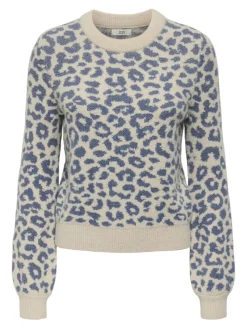 JDY Pullover & Sweatshirts*LORRAINE ANIMAL L/S PULLOVER KNT NOOS Cement