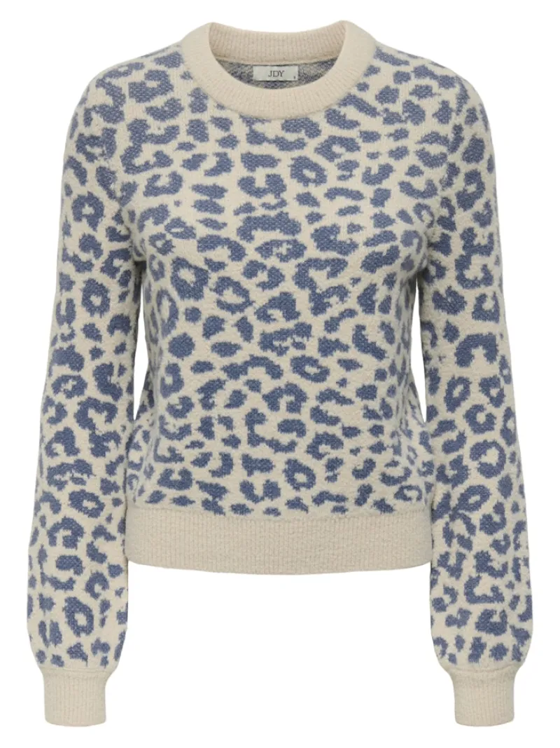 JDY Pullover & Sweatshirts*LORRAINE ANIMAL L/S PULLOVER KNT NOOS Cement