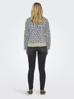 JDY Pullover & Sweatshirts*LORRAINE ANIMAL L/S PULLOVER KNT NOOS Cement
