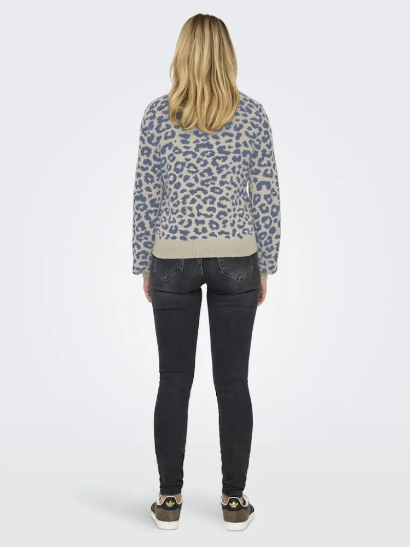 JDY Pullover & Sweatshirts*LORRAINE ANIMAL L/S PULLOVER KNT NOOS Cement