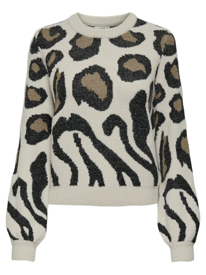 JDY Pullover & Sweatshirts*LORRAINE ANIMAL L/S PULLOVER KNT NOOS cement2