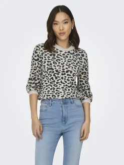 JDY Pullover & Sweatshirts*LORRAINE ANIMAL L/S PULLOVER KNT NOOS cement1