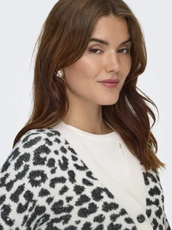 JDY Pullover & Sweatshirts*LORRAINE ANIMAL SHORT CARDIGAN KNT Cement