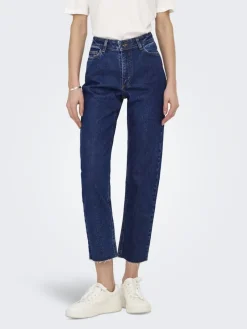 JDY Jeans*LULLU HWSTRAIGHT ANK JEANS DB NOOS Dark Blue Denim