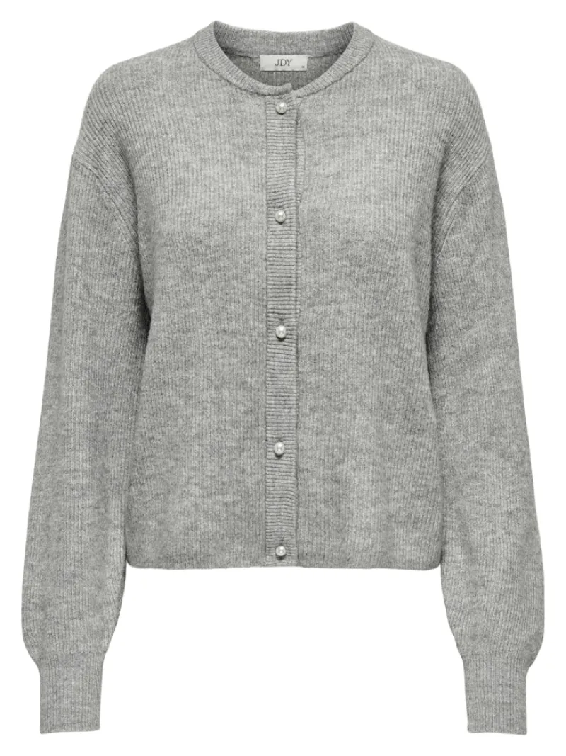 JDY Pullover & Sweatshirts*LUMI LIFE L/S BUTTON CARDIGA KNT NOOS Medium Grey Melange