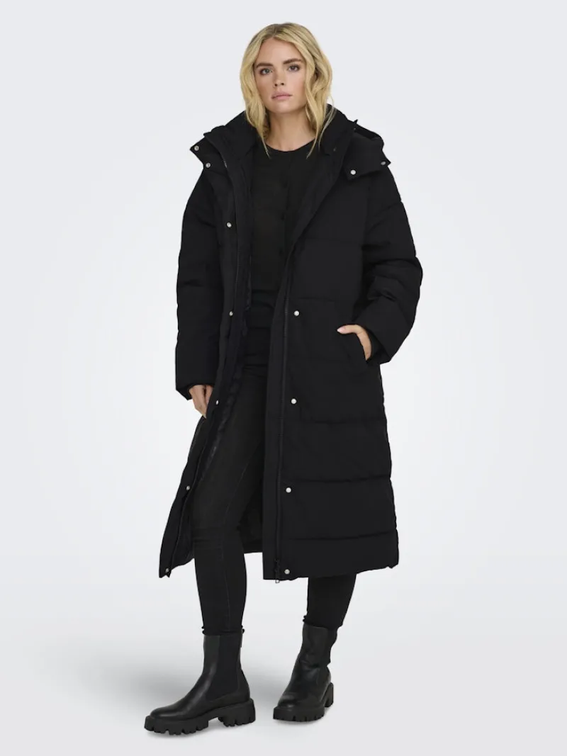 JDY Jacken*MAJA LONG PADDED JACKET OTW YFM NOOS Black