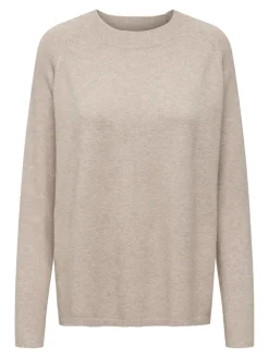 JDY Pullover & Sweatshirts*MARCO L/S O-NECK SLIT PULL KNT NOOS Beige