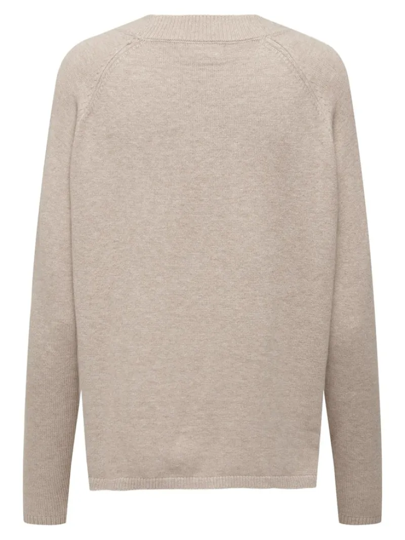 JDY Pullover & Sweatshirts*MARCO L/S O-NECK SLIT PULL KNT NOOS Beige