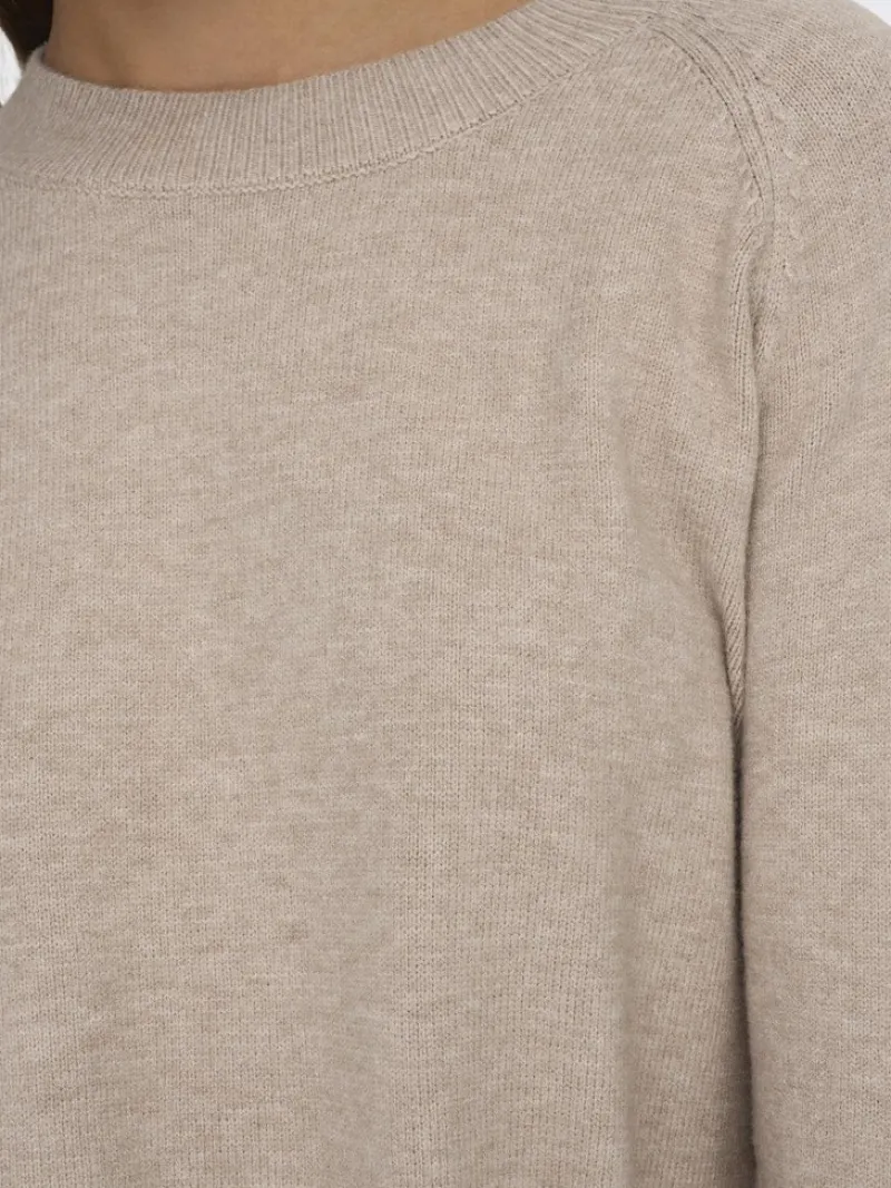 JDY Pullover & Sweatshirts*MARCO L/S O-NECK SLIT PULL KNT NOOS Beige