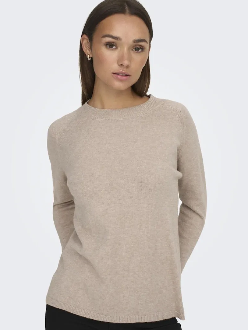 JDY Pullover & Sweatshirts*MARCO L/S O-NECK SLIT PULL KNT NOOS Beige