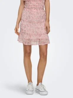 JDY Röcke*MELLY SKIRT WVN LO Peach Whip-ROSE FLOWER