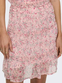 JDY Röcke*MELLY SKIRT WVN LO Peach Whip-ROSE FLOWER