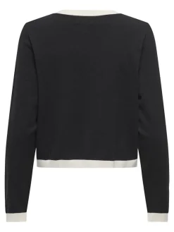 JDY Pullover & Sweatshirts*PIPER L/S SHORT CONTRAST CARDI KNT Black