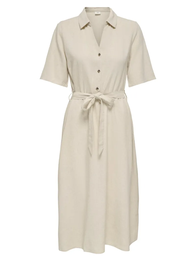 JDY Kleider*SAY 2/4 MIDI SHIRT DRESS WVN NOOS oatmeal