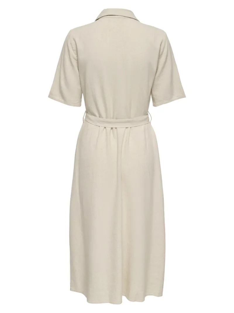 JDY Kleider*SAY 2/4 MIDI SHIRT DRESS WVN NOOS oatmeal