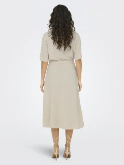 JDY Kleider*SAY 2/4 MIDI SHIRT DRESS WVN NOOS oatmeal