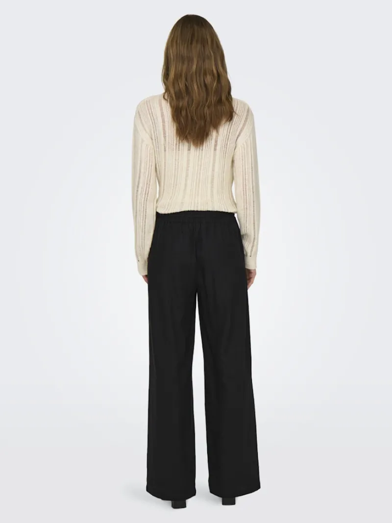 JDY Hosen*SAY HW LINEN WIDE PANT WVN NOOS Black