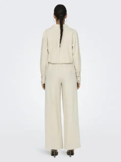 JDY Hosen*SAY HW LINEN WIDE PANT WVN NOOS oatmeal