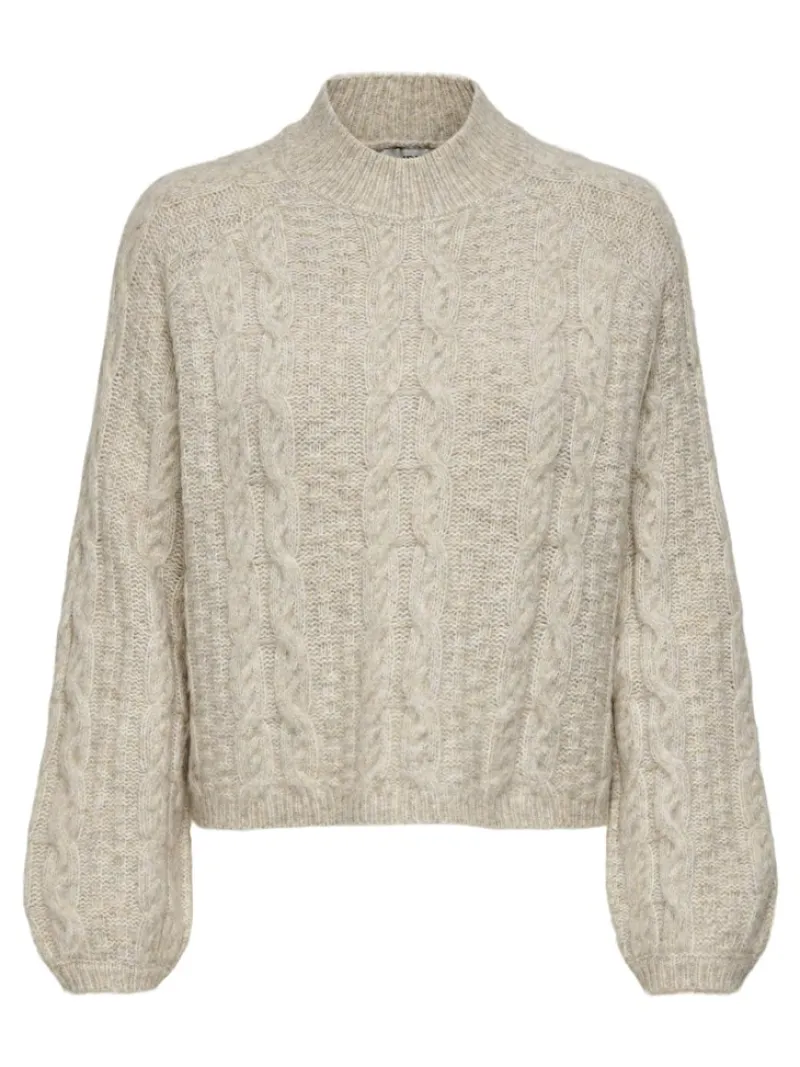 JDY Pullover & Sweatshirts*SILJA L/S HN CABLE PULLOVER KNT oatmeal